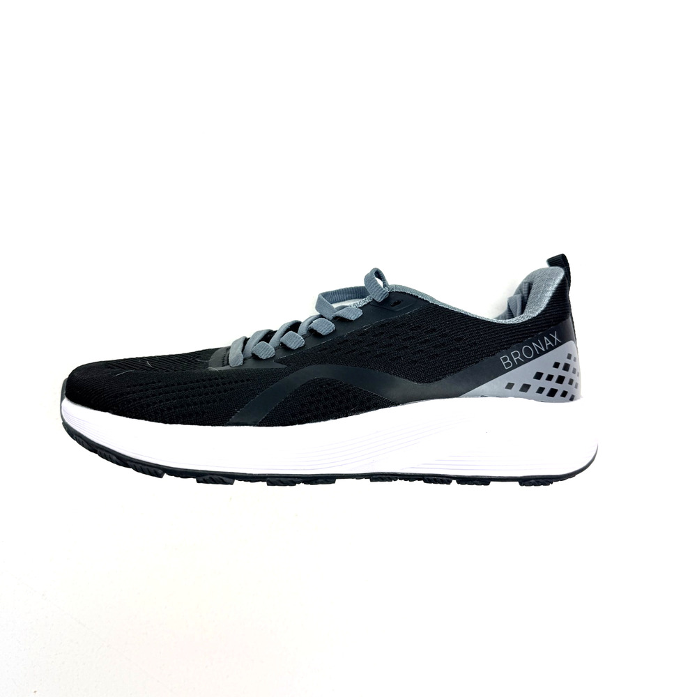 Bronax Wide Toe Box Womens 41 Running Shoes Black and Gray Athletic Sneakers